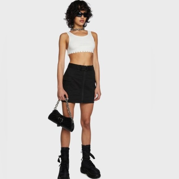 Dolls Kill Poster Grl Miss Behaving Cargo Skirt - Picture 3 of 6